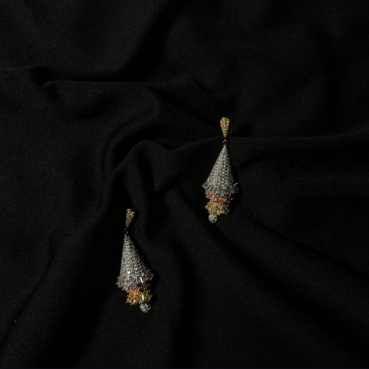 Sliver Earring with Gold Tips